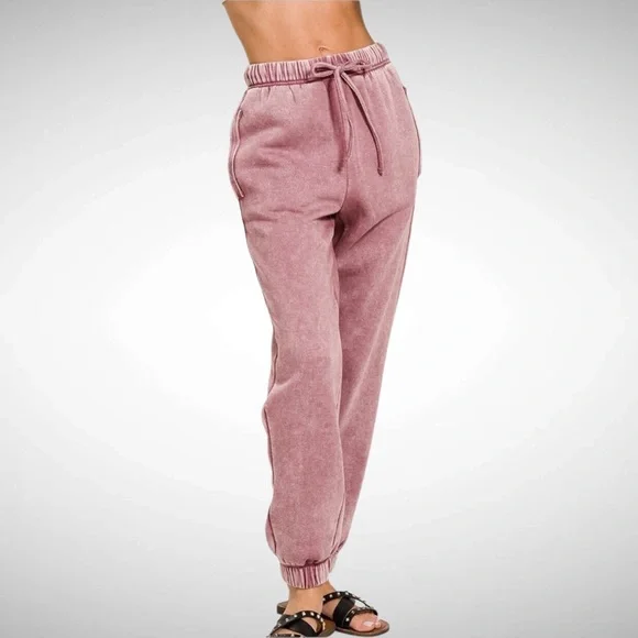 Zenana Plus Size Lt. Rose Joggers Size 3X NWT - Picture 1 of 3